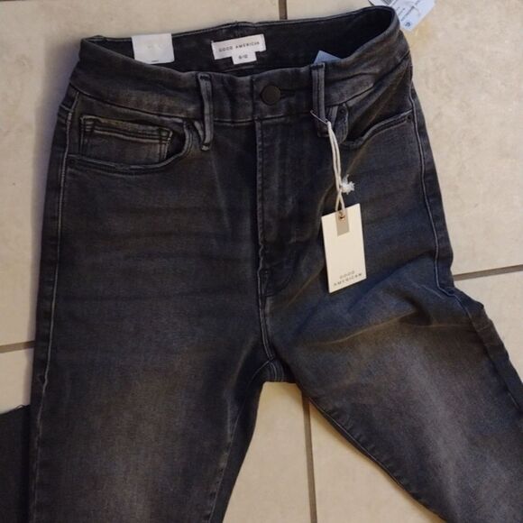 NWT Good American X Calik Denim Good Waist Black Skinny Jeans - Picture 4 of 14